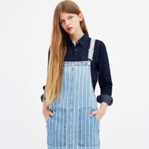 Striped denim dress